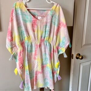 Cat & Jack | Pastel Tie-Dye Caftan-Style Cover Up - 7/8